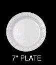 7" Dart White Styrofoam Undivided Plates - 1 Case